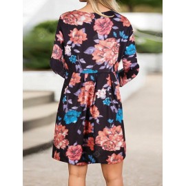 Women Print Comfortable Long Sleeve Dress