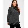 Plus Size Polka Dot Insert Sweater