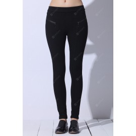 Zipped Stretchy Skinny Pants