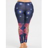 Plus Size Colored Pattern Yoga Leggings