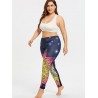 Plus Size Colored Pattern Yoga Leggings