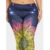 Plus Size Colored Pattern Yoga Leggings