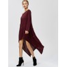 Tea Length Long Sleeve High Low Casual T Shirt Dress