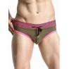 Stylish Mesh Hem Design Color Block Spliced Swimming Briefs For Men