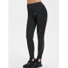 Sheer Mesh Insert High Waisted Yoga Pants