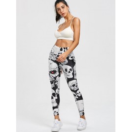 Skull Print Sports Leggings