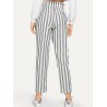 Women's Loose Wide Stripe Ninth Pants