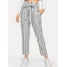 Women's Loose Wide Stripe Ninth Pants