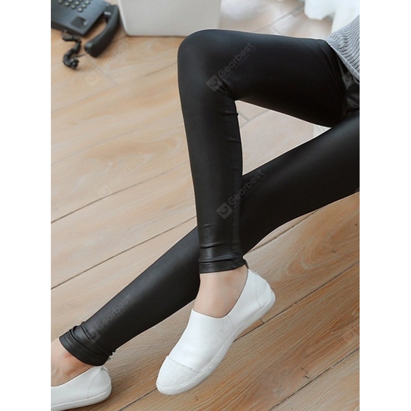 Woman Fashion Sexy Shiny Metallic Waist Stretchy Leggings Pants