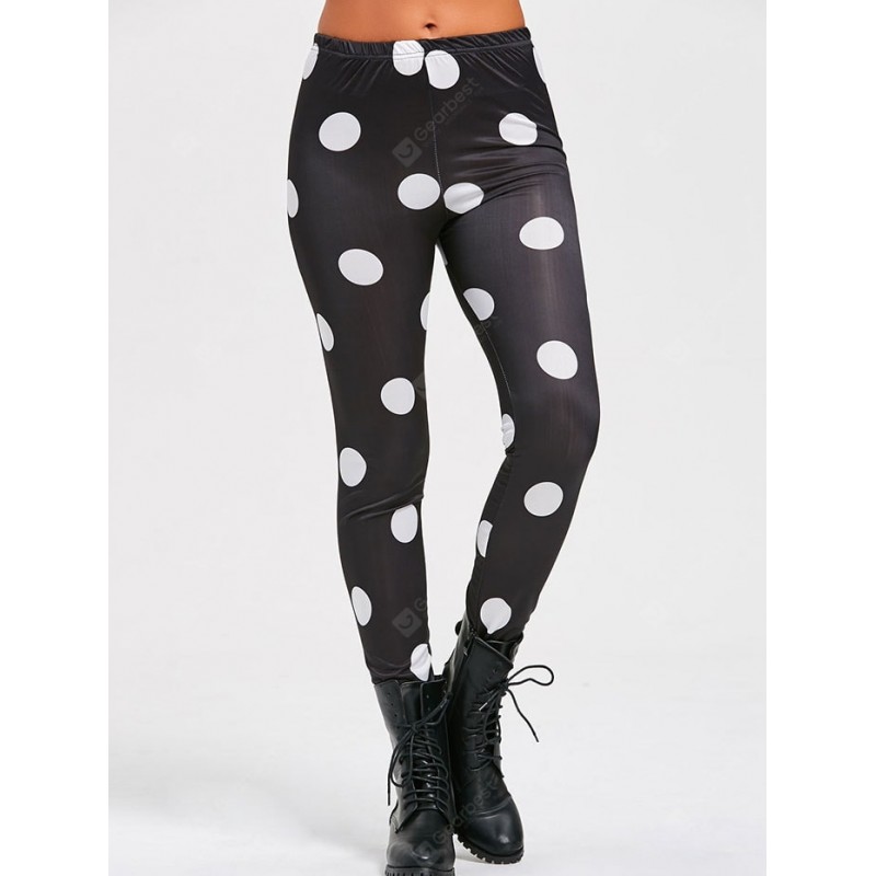 Skinny Polka Dot Print Leggings