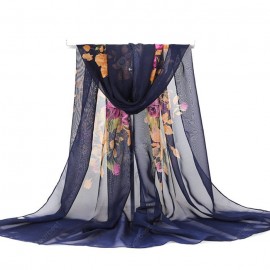 Skin-friendly Floral Pattern Silk Scarf for Women