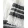 Winter Stripe Pattern Fringed Shawl Wrap Pashmina