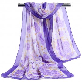 Vintage Flying Butterfly Pattern Chiffon Scarf