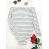 Off Shoulder Stripes Long Sleeve Bodysuit