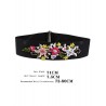 Vintage Rhinestone Floral Embellished Elastic Wide Waist Belt