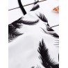 Spaghetti Strap Coconut Tree Print Tropical Backless Swimwear