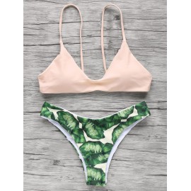 Palm Tree Spaghetti Straps Bikini