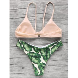 Palm Tree Spaghetti Straps Bikini