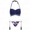 Refreshing Style Halter Bra Low Waist Fringed Briefs Women Swinwear