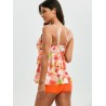 Printed Flounce Blouson Tankini Set