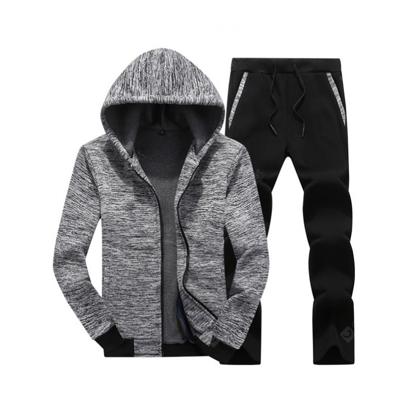 T88 - 528B Men Casual Sports Two-piece Hooded Sweater