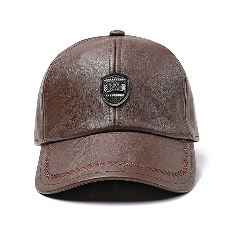 Warm Windproof PU Leather Cap