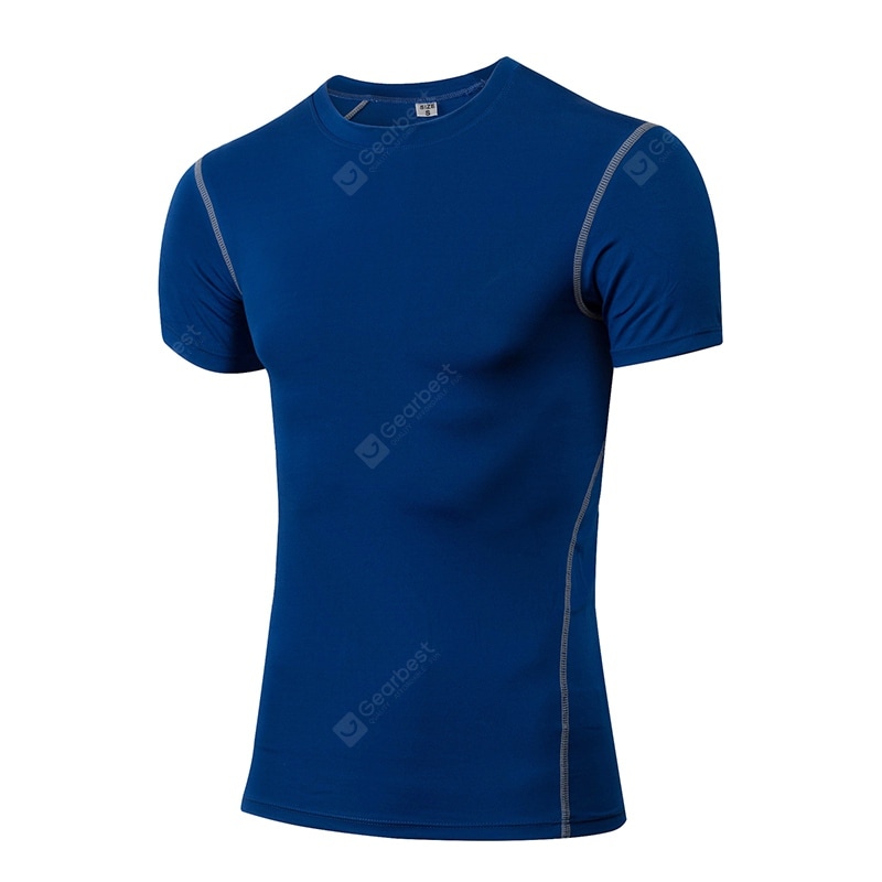 Quick Dry Compression Men Run Shirt Fitness Tight Soccer Jersey Gym Sportswear