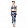 Women  Yoga Set Gym Clothes Sports Suit Trendy Print Sleeveless Two-Piece