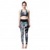 Women Trendy Print Sleeveless Two-Piece Yoga Set Gym Clothes Sports Suit