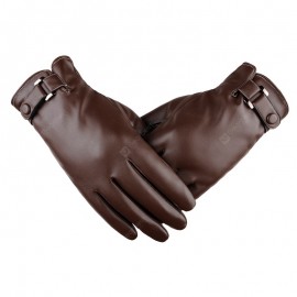 PU Men Touch Waterproof Thicken Gloves