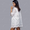 Openwork Row Edged Floral Lace Kimono Cover-Up