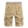 Solid Color Stereo Patch Pocket Straight Leg Zipper Fly Cargo Shorts For Men