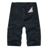 Zipper Fly Applique Pockets Design Cargo Shorts