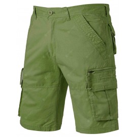 Straight Leg Applique Zip Up Pockets Cargo Shorts