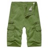 Straight Leg Applique Zip Up Pockets Cargo Shorts