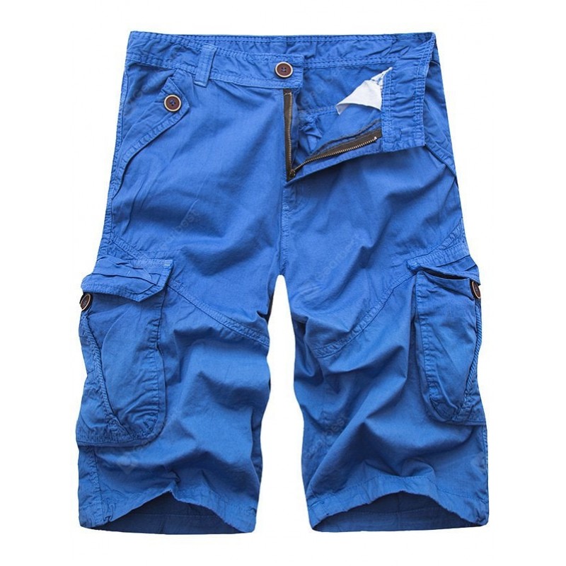 Zip Fly Cargo Shorts with Pockets