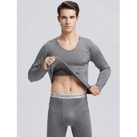 Seamless Sanding Men's Autumn Long Thermal Plus Velvet Thin Section Slim Youth Cotton Underwear