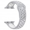 Universal Sports Three-row Hole Two-color Breathable Silicone Strap for iWatch 1 / 2