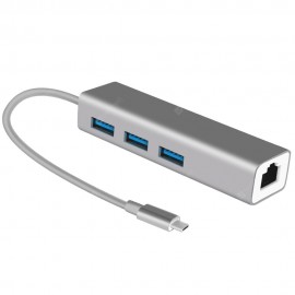 Type-C to 3-port USB3.0 / RJ45 Gigabit Ethernet Network Adapter