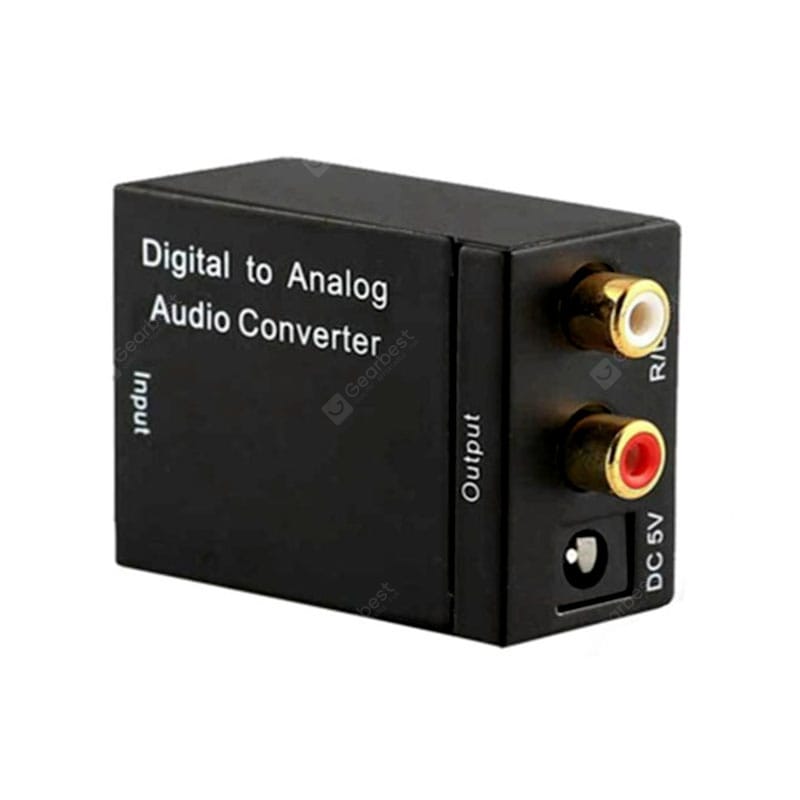 TV Optical Digital SPDIF/Coaxial to RCA L/R Headphone Analog Audio Converter