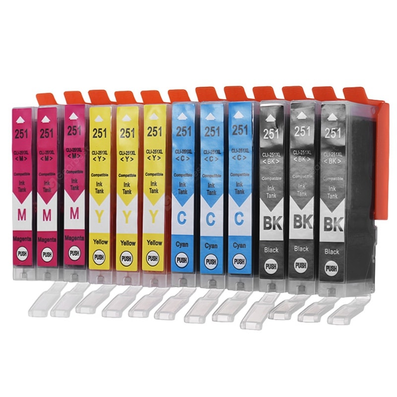 SP1389 PGI - 250XL CLI - 251XL Ink Cartridge 4 Color for Canon Printer PIXMA IP8720 / MG7520 / MG5520 / MG5420 / MG6620 / MG5620 / MX922 18PCS