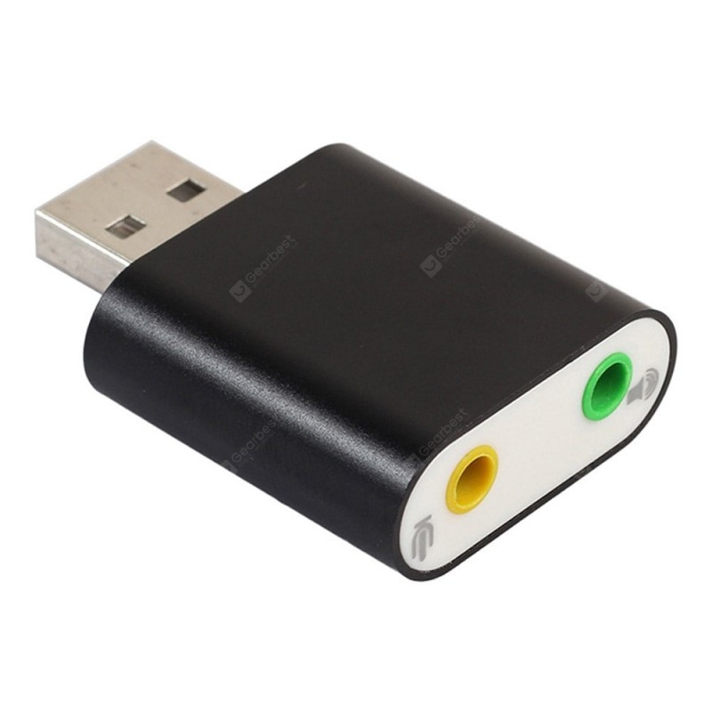 USB 7.1 Independent 3D Sound Card Adapters 3.5mm Audio