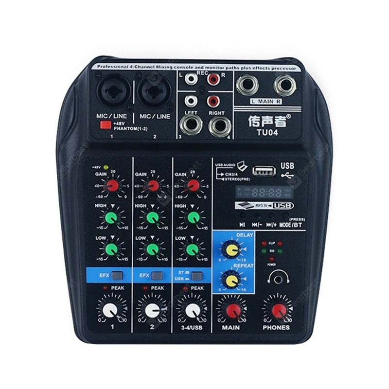 TU04 Bluetooth USB and Sound Card Mixer for Recording Voice-Activated Radio