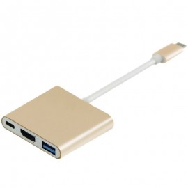 Type-C to HDMI / USB 3.0 / USB Type-C Adapter Converter