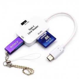 USB3.1 Type-C to USB2.0 + Card Reader SD Card / Micro SD Card Adapter