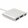 Type-c USB3.1 To HDMI USB3.0+PD Rechargeable Aluminum Alloy Three-in-one HD Adapter