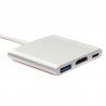 Type-c USB3.1 To HDMI USB3.0+PD Rechargeable Aluminum Alloy Three-in-one HD Adapter