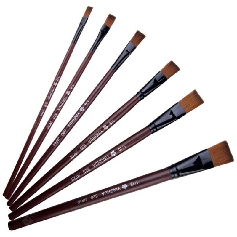 Nylon Mixed Oil Watercolor Brush 6pcs