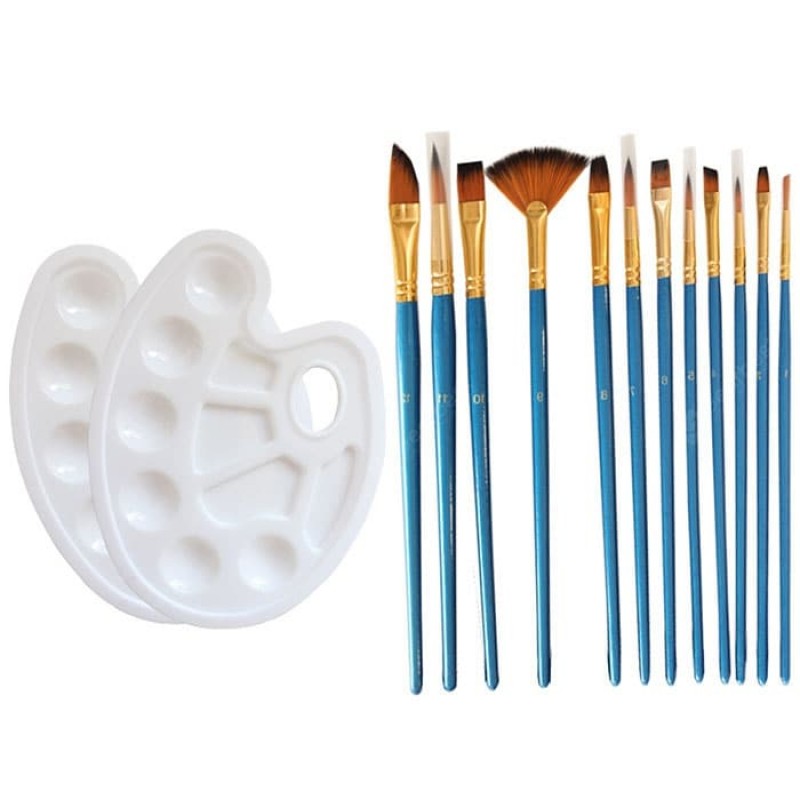 Nylon Brush 12pcs with 2 Palette