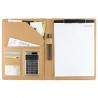 Solar Calculator A4 PU Leather Folder Holder Clipboard Cover